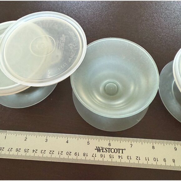 Tupperware Parfait Pudding Jello Ice Cream Dessert Cups Bowls with lids Set of 3 - Picture 3 of 3